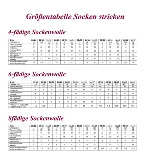 sockengrößen tabelle pdf